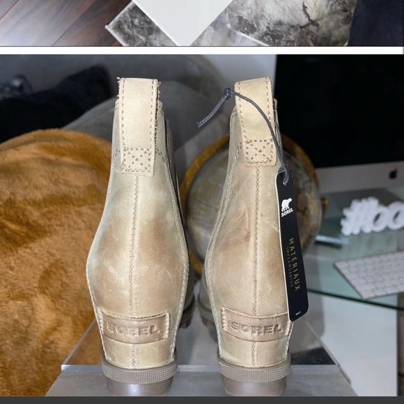 New SOREL Joan of Arctic Wedge II Chelsea Boot in Khaki - Picture 3 of 3